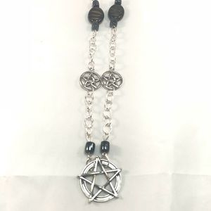 Pentagram hematite necklace & earrings